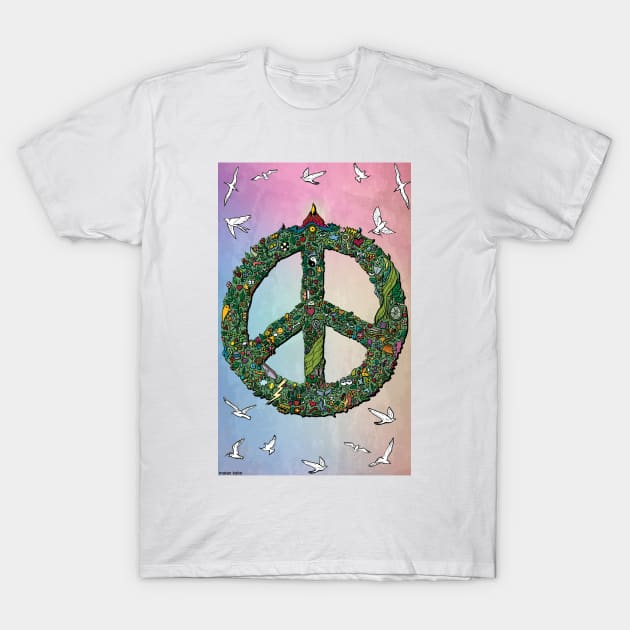 peace and love T-Shirt by matan kohn